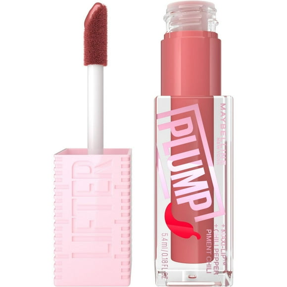 Brillant à lèvres Lifter Plump de Maybelline New York, effet repulpant, fini diaphane, sensation de chaleur intense, 5,4 ml -