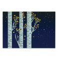 thumbnail image 3 of Autumn Cutting Board, Birch Trees Colorful Fall Season Foliage Leaves on a Starry Night Sky Backdrop, Decorative Tempered Glass Cutting and Serving Board, Small Size, Blue White Brown, by Ambesonne, 3 of 5