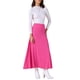 thumbnail image 2 of Falda Maxi Casual Ligera Acampanada de Cintura Alta INSPIRE CHIC para Mujeres M Rosa Rojo, 2 of 6