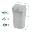 thumbnail image 2 of Sterilite Kitchen Trash Can, 13 Gallon Plastic Garbage Bin with Swing Top Lid, Light Gray, 2 of 9