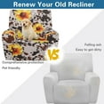thumbnail image 4 of Xixirimido Brown Cowhide and Sunflower Recliner Slipcovers 4 Pieces Lazyboy Recliner Chair Cover Non Slip Recliner Couch Covers for Recliner Chair with Storage Pockets Furniture Protector, 4 of 8