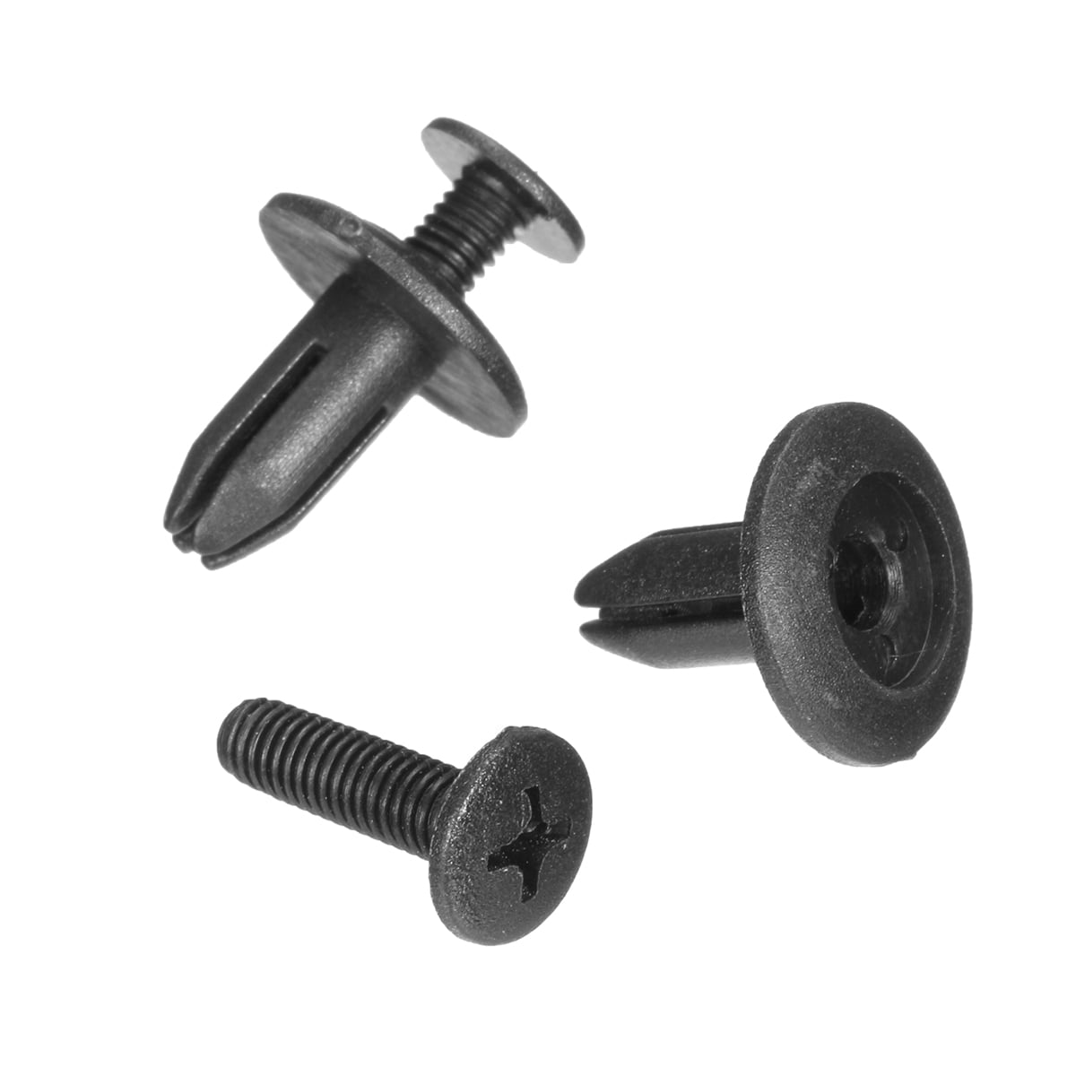 50pcs 6mm Hole Bumper Fender Rivet Fastener Clips Universal Car Truck Black US