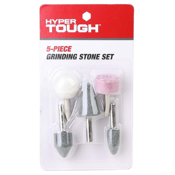 Hyper Tough Three Color/Grit Grinding Wheel Stone Set 5 Piece, 25-313HT, Gray, Pink and White Color
