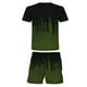 thumbnail image 3 of Adult Breathable Short Sleeved Shorts With Ink Wash Style Loose Fitting Pullover Two-piece Set, 3 of 3