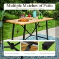 thumbnail image 5 of Sophia & William 55" Rectangular Metal Outdoor Patio Wood-like Bar Height Table for 4 with Umbrella Hole, 5 of 6