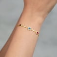 thumbnail image 4 of Gem Stone King 18K Yellow Gold Plated Silver Bracelet Garnet Persian Blue Moissanite (1.67 Cttw), 4 of 4