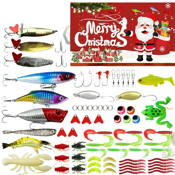 Fishing Advent Calendar 2025 Countdown Sets for Adults and Teens - 24 Day Fishing Countdown with Spoons and Crankbait for Enthusiasts and