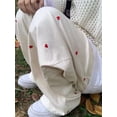 thumbnail image 4 of HOUZHOU-Pantalones deportivos de pierna ancha para mujer, pantalón de chándal Harajuku con estampado de amor, color Beige, estilo coreano, 4 of 4