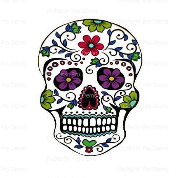 TNCT's Day of the Dead Sugar Skull Edible Icing Image for 1/4 sheet cake