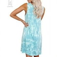 thumbnail image 6 of Gustave Women's Casual Tie Dye Short Dress Crewneck Sleeveless Midi Dresses Summer Loose T Shirt Tank Beach Sundress "Light Green, XL", 6 of 11