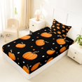 thumbnail image 4 of Manfei Happy Halloween Twin Sheets,Lovely Ghosts Bedding,Pink,3 Pieces,1 Fitted Sheet and 1 Pillowcase, 4 of 6