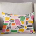 thumbnail image 3 of Color Block Throw Pillow Cover 20 x 36 Inch Decorative Pillow Cover Abstract Minimalist Modern Striped Lumbar Pillowcase Seasonal Rectangle Cushion Case for Couch Sofa Bed Living Room, 3 of 7