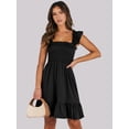 thumbnail image 2 of Vestido ANRABESS 2025 sin mangas, cuello cuadrado, fruncido, negro, talla S, 2 of 9