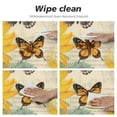 thumbnail image 4 of Awypu  Round Fitted Tablecloth Butterfly Sunflower Retro Bee Floral Table Cloth with Elastic Edged Waterproof Wipeable Round Table Cover for Patio Parties Outdoor Decor White, 4 of 7