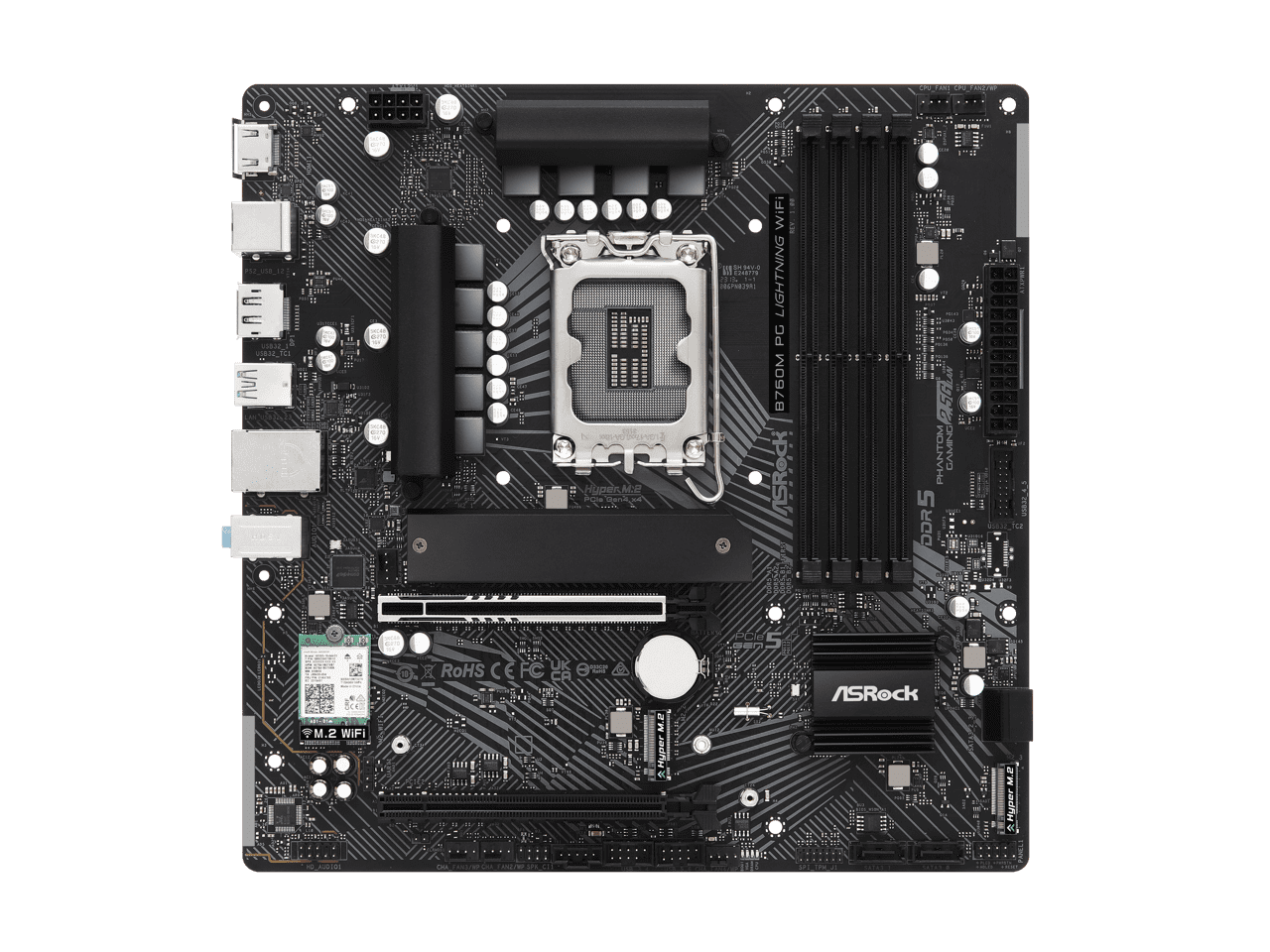 ASRock B760M PG Lightning WiFi LGA 1700 Intel B760 Micro ATX Motherboard