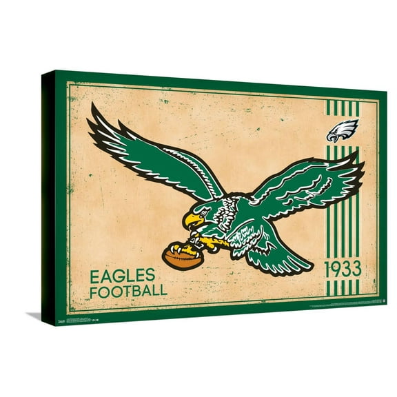 NFL Philadelphia Eagles - Retro Logo 14 Canvas Wall Poster, 14.725" x 22.375"