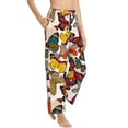 thumbnail image 2 of Xecao Retro Floral Butterfly Women's Straight Lounge Pajama Pants: The Epitome of Relaxed Sleepwear, 2 of 9
