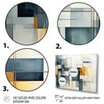 thumbnail image 3 of Designart "Blue Grey Line Art modern Geometrics III" Modern Floater Framed Wall Art Living Room, 3 of 7