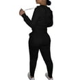 thumbnail image 2 of Women's Tracksuit 2Pcs Outfits Sets Casual Long Sleeve Zipper Hoodie+Sweatpants Joggers Solid Color Sweatsuit Sports Activewear, 2 of 15