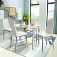 thumbnail image 3 of Costway 5pcs Dining Set Table & 4 Chairs Glass Metal Kitchen Breakfast Furniture, 3 of 8