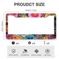 thumbnail image 3 of License Plate Frame Colorful Flowers Standard Car Tag Cover Holder 2 Pieces Colorful Plants Flowers Quality Aluminum Metal License Plate Cover for US Standard Vehicles for Women Men, 3 of 6