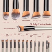 Livhil 18 Pcs Professional Makeup Brushes Set for Eye and Face, Premium Eye Makeup Brushes Soft Makeup Brushes(Champagne Gold)