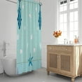 thumbnail image 3 of Extra Long 72"x84" Aqua Blue Beach Shower Curtain Set with Hooks,Starfish Shell Bathroom Curtain,Waterproof Washable Fabric for Bathroom Decor, 3 of 5