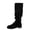 Black, variant on Wide Width Boots for Women Solid Color Round Toe Knee High Boots Low Heel Boots for Daily Walking