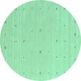 thumbnail image 1 of Ahgly Company Indoor Round Solid Turquoise Blue Modern Area Rugs, 7' Round, 1 of 4