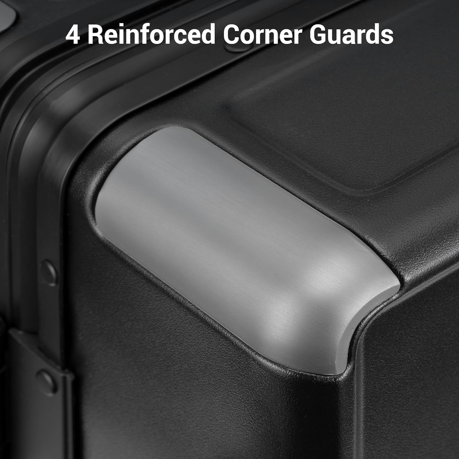 Carry On Suitcase Airline Approved with Aluminum Frame, Lightweight Hard Shell Luggage with Spinner Wheels, Metal Travel Luggage with Double Tsa Locks, 20 Inch, Black