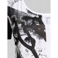 thumbnail image 4 of Camiseta Talla Extra Estampado Gráfico Curvo Rosegal  Camisetas tallas grandes, 4 of 5