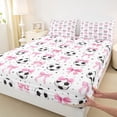 thumbnail image 4 of Erosebridal Cute Bow Knot Full Size Sheets For Girl,Football Sport Games Ball Theme Kids Bed Sheets 4pcs, 4 of 6
