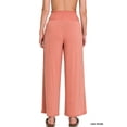 thumbnail image 4 of Zenana Women & Plus Smocked Wide Waistband Flared Bottom Casual Lounge Gaucho Pants, 4 of 4
