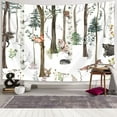 thumbnail image 3 of Animal World Tapestry Rustic Farmhouse Forest Psychedelic Wall Tapestry Cute Funny Animals Resting Under The Tree Bedroom Living Room Decor (60X40inch), 3 of 3
