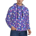 thumbnail image 2 of Sikiie colorful Skull flower leaf Men's Hoodie, Essentials Hoodie, Sweatshirt, Pullover Hooded Sweatshirt for Men-3X-Large, 2 of 7