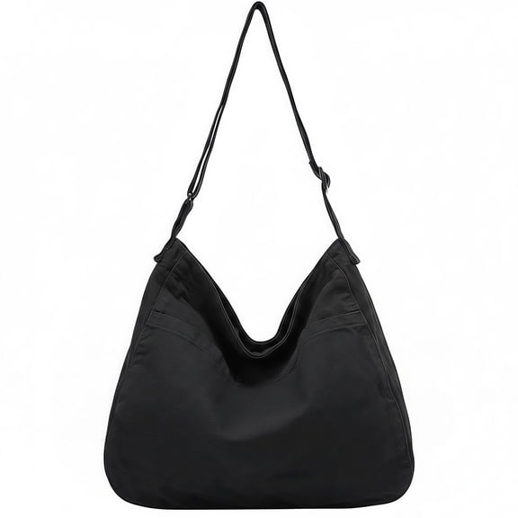 Canvas Tote Bag Large Crossbody Shoulder Bag for Women and Men Slouchy Messenger Bag For School Travel and Work
