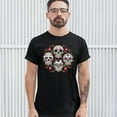thumbnail image 3 of Tee Hunt Day of The Dead Floral Sugar Skulls T-Shirt Dia de Los Muertos Men's Tee, 3 of 5