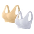 thumbnail image 1 of Bras for Women A 2 Piece Set Of Side Buttoned Front Sports Bra Without Rims Adjustable Folding Lace Yoga And Running Vest XL, 1 of 7