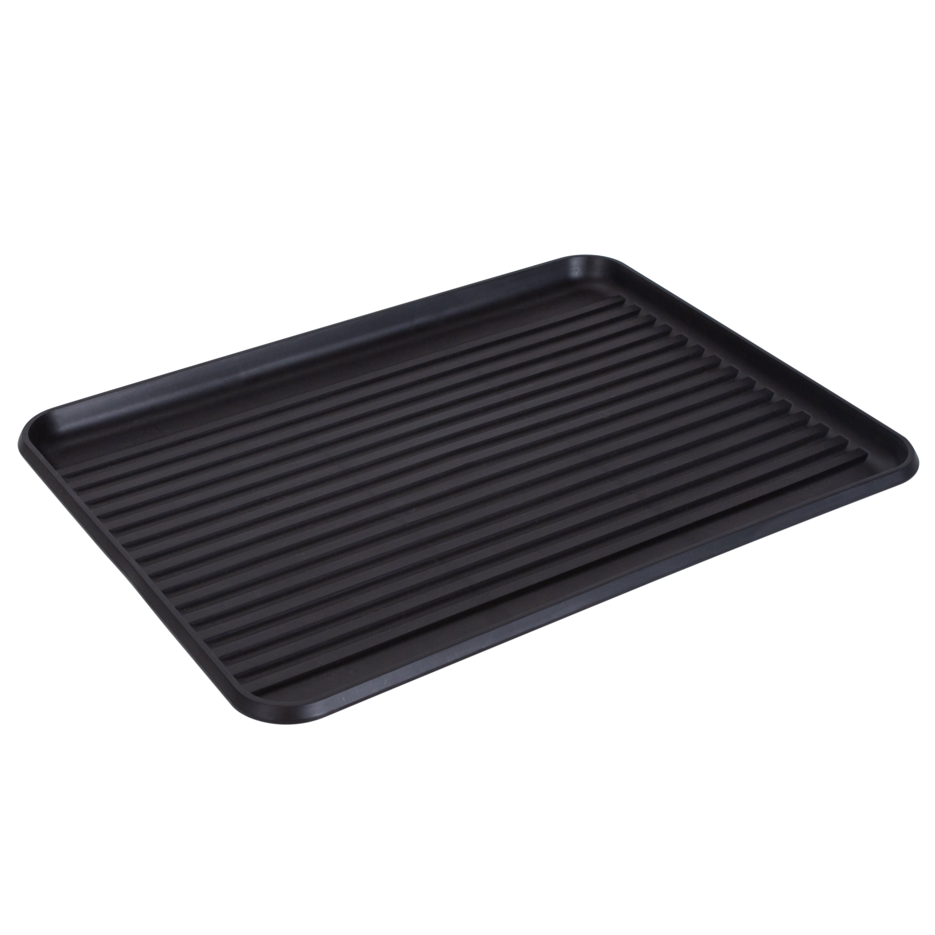 Kitchen Details Acacia Wood Drying Rack with Draining Tray in Black