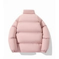 thumbnail image 5 of Dwelliawo Men's Casual Winter Parka Padded Fleece Lined Oversized Jackets Stand Collar Warm Fashion Jacket Casual Thick Cotton Full Zip Winter Tops with Pockets Clearance Pink M, 5 of 5