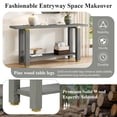 thumbnail image 3 of GZXS Industrial-Style Sofa Table with Open Storage Shelf, Pine Wood Legs, MDF Top, Easy Assembly, 63"L x 15.7"W x 30.1"H, Gray, 3 of 10