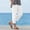 White cotton linen capri pants for women a1, variant on Cagogo Cotton Linen Capri Pants for Women Mid Rise Flowy Casual Beach Vacation Ankle Pants Solid Regular Fit Summer Lounge Trousers, Army Green 2XL