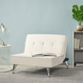 thumbnail image 4 of DUOSONG Ottoman Chair Ivory Fabric Furniture Primary Living Space Ottomans, 4 of 15