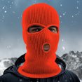 thumbnail image 3 of 1PC Hat Orange Acrylic 3 Hole Winter Knitted Hat Outdoor Sports Full Head Cover Ski Hat Warm Knit Hat for Adult, 3 of 3