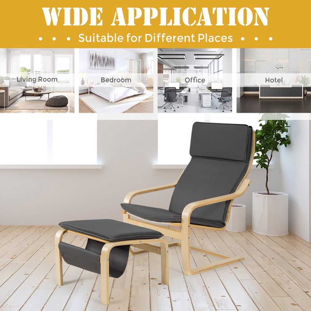 Finihen Bentwood RecliningChair, Relax Bentwood Lounge Chair Set with Magazine Rack, for Living Room, Bedroom, Gray Finihen Bentwood RecliningChair, Relax Bentwood Lounge Chair Set with Magazine Rack, for Living Room, Bedroom, Gray