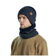 thumbnail image 5 of Yigetop Hat and Scarf Set for Men Men's and Women's Winter Knitted Fleece Windproof Hood Scarf Coif Winter Knit Hat Warm Hats for Adult Beanies Hats Men Navy One Size, 5 of 9