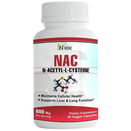 N'More NAC Supplement – N-Acetyl-L-Cysteine 600mg – 60 Capsules – USA Made