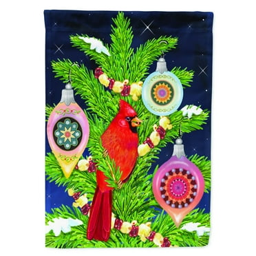 Carolines Treasures PRS4018CHF Cardinals Christmas Dinner Flag Canvas House Size  Large multicolor