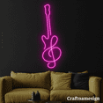 thumbnail image 2 of Craftnamesign Guitar With Music Note Line Art Neon Sign for Guitar Shop Music Studio Wall Art, 2 of 5
