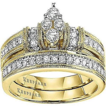 Southern Belle 5/8 Carat T.W. Diamond 14kt Yellow Gold Bridal Set